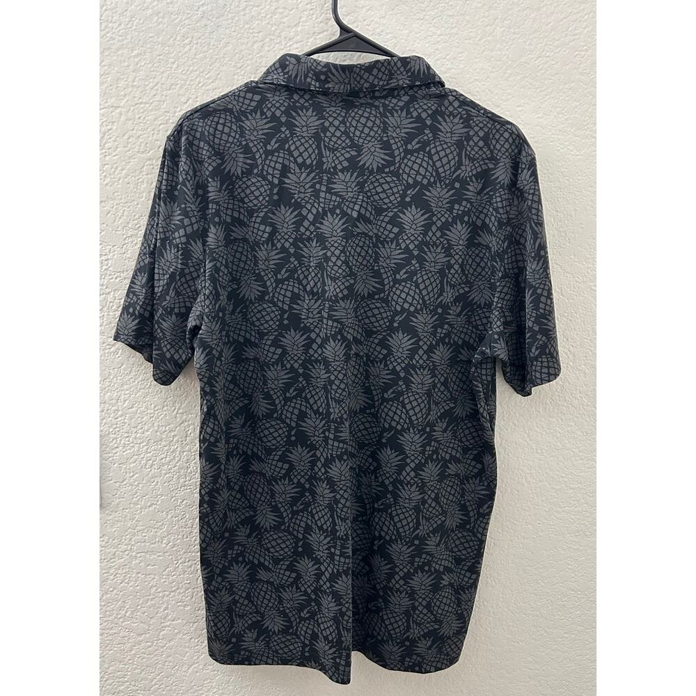 TravisMathew Off The Cape Mens Golf Polo Black Gray Pineapple Shirt Size Large - Picture 3 of 12